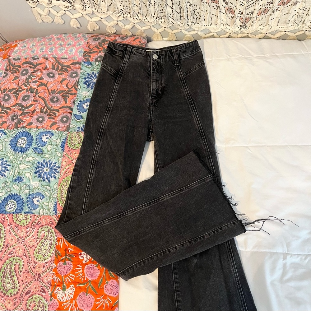 Free People Florence Flare Jeans in Black Size 24